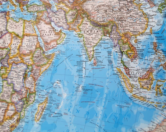 Old style National Geographic world map
