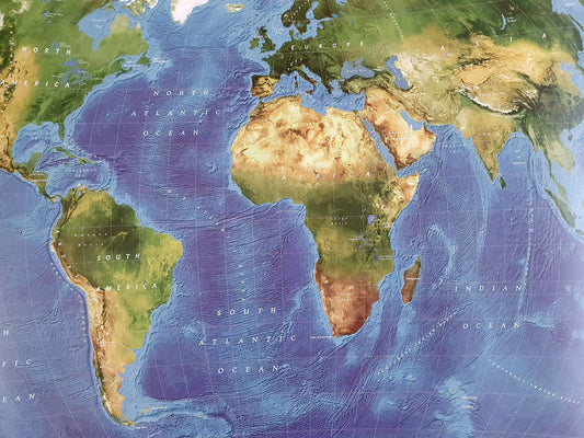 National Geographic satellite map of the world