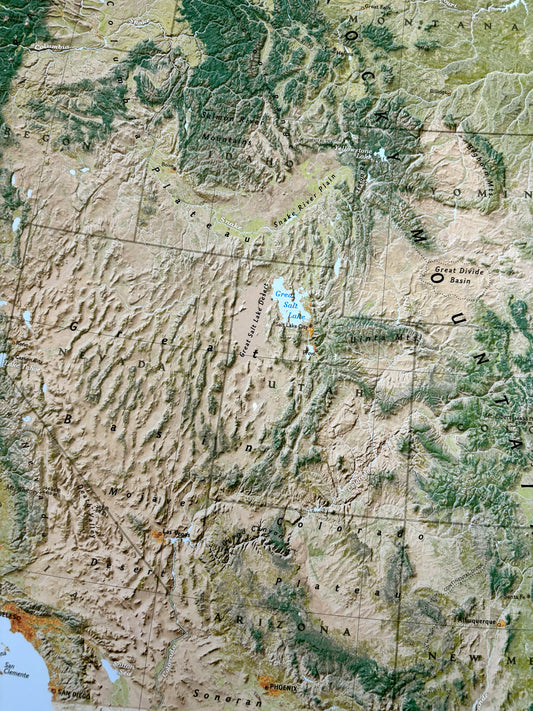 Physical map of the United States