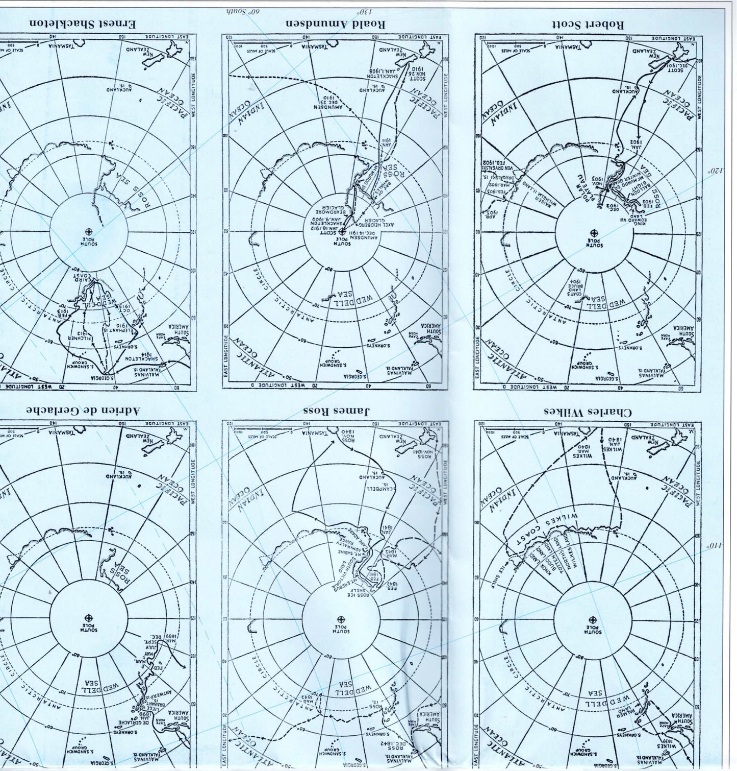Map of Antarctic Exploration - Map of Expeditions and Discoveries