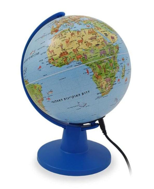 Mini globe for children in Hebrew Safari