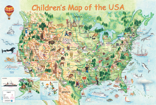 United States map for children in English