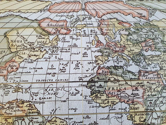 A replica of the classic world map