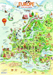 מפת אירופה לילדים באנגלית