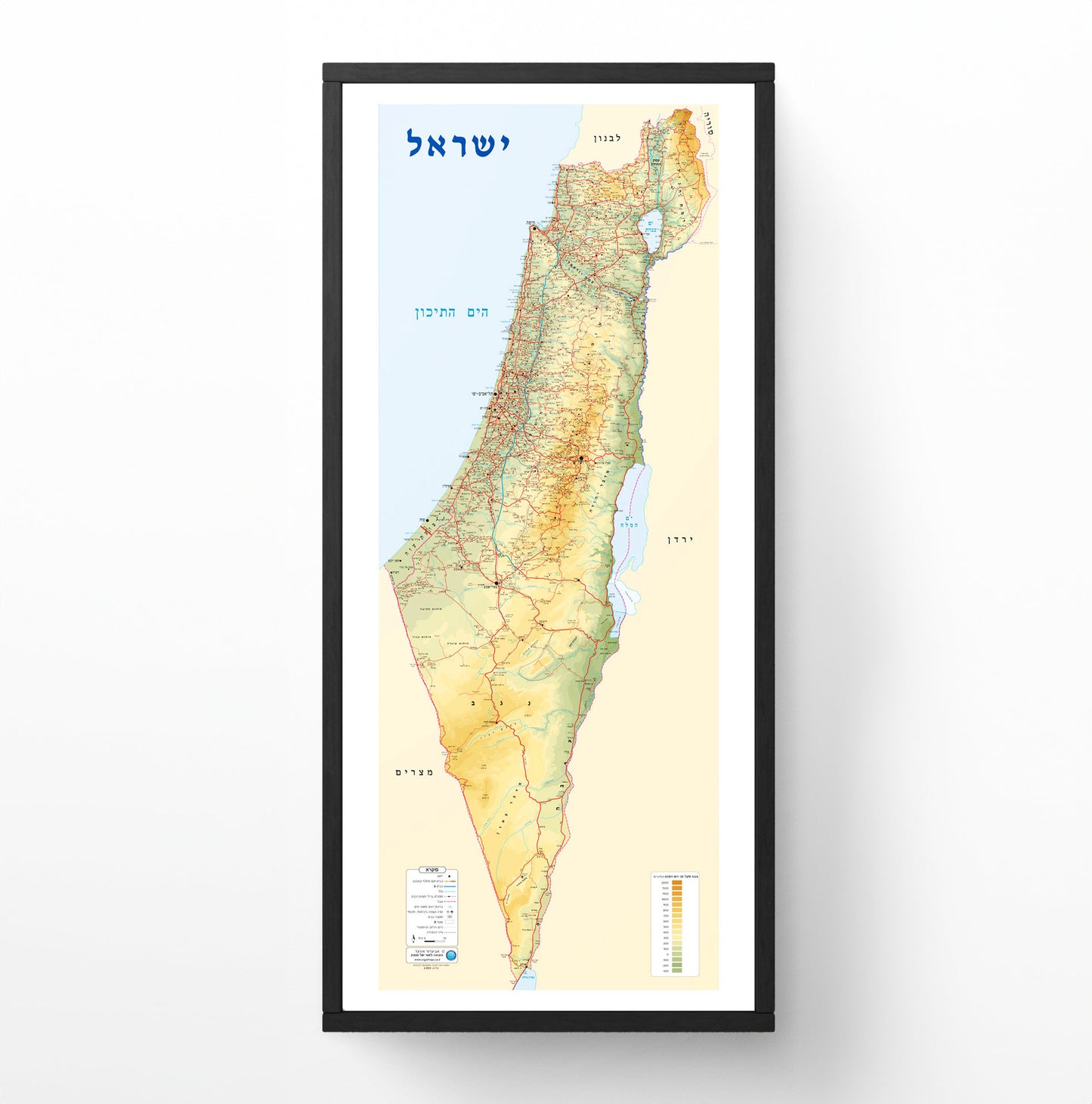 מפת ישראל ממוסגרת