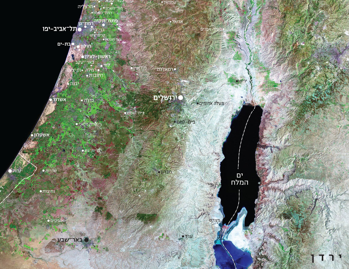 Satellite map of Israel