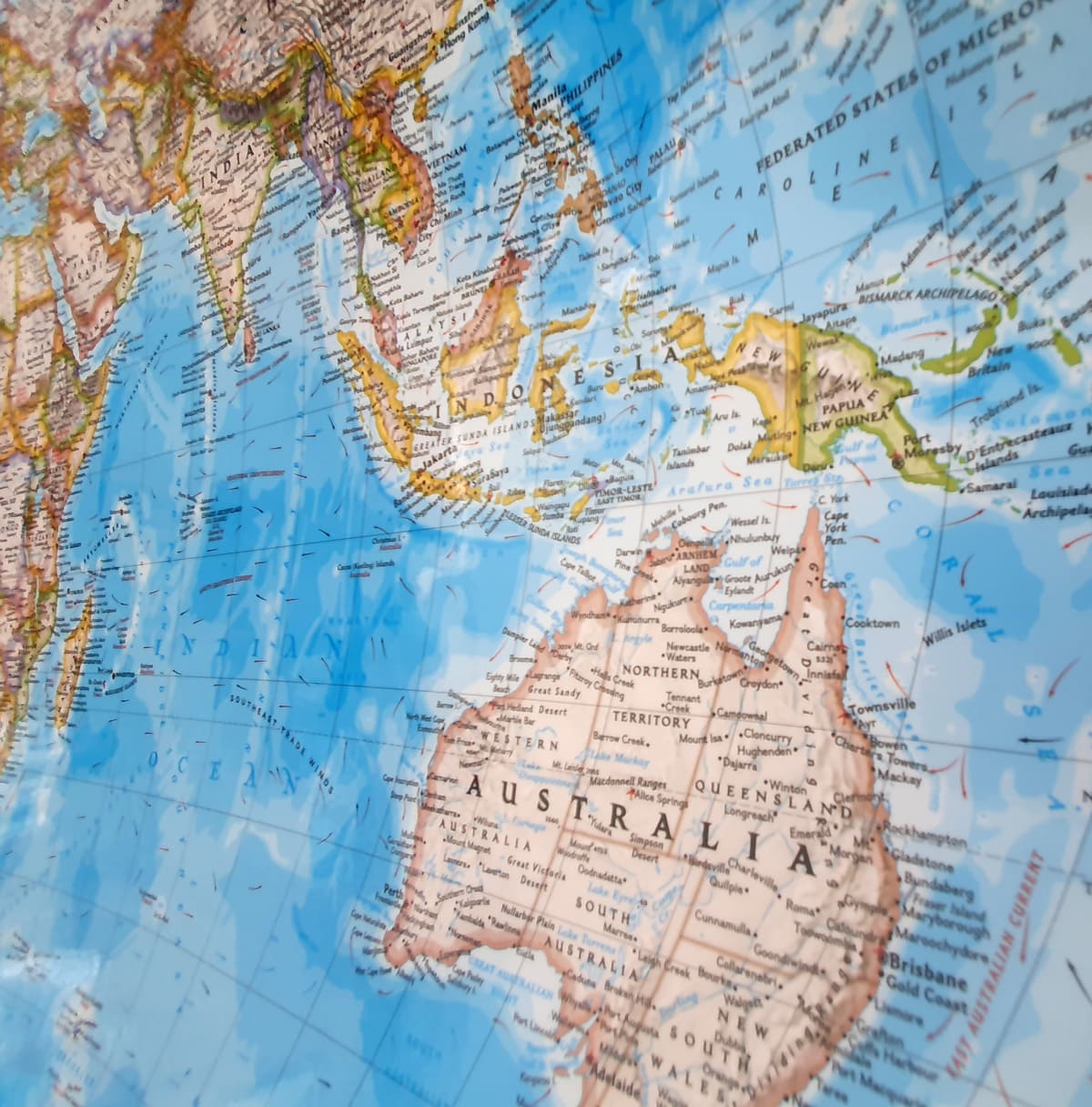 Old style National Geographic world map