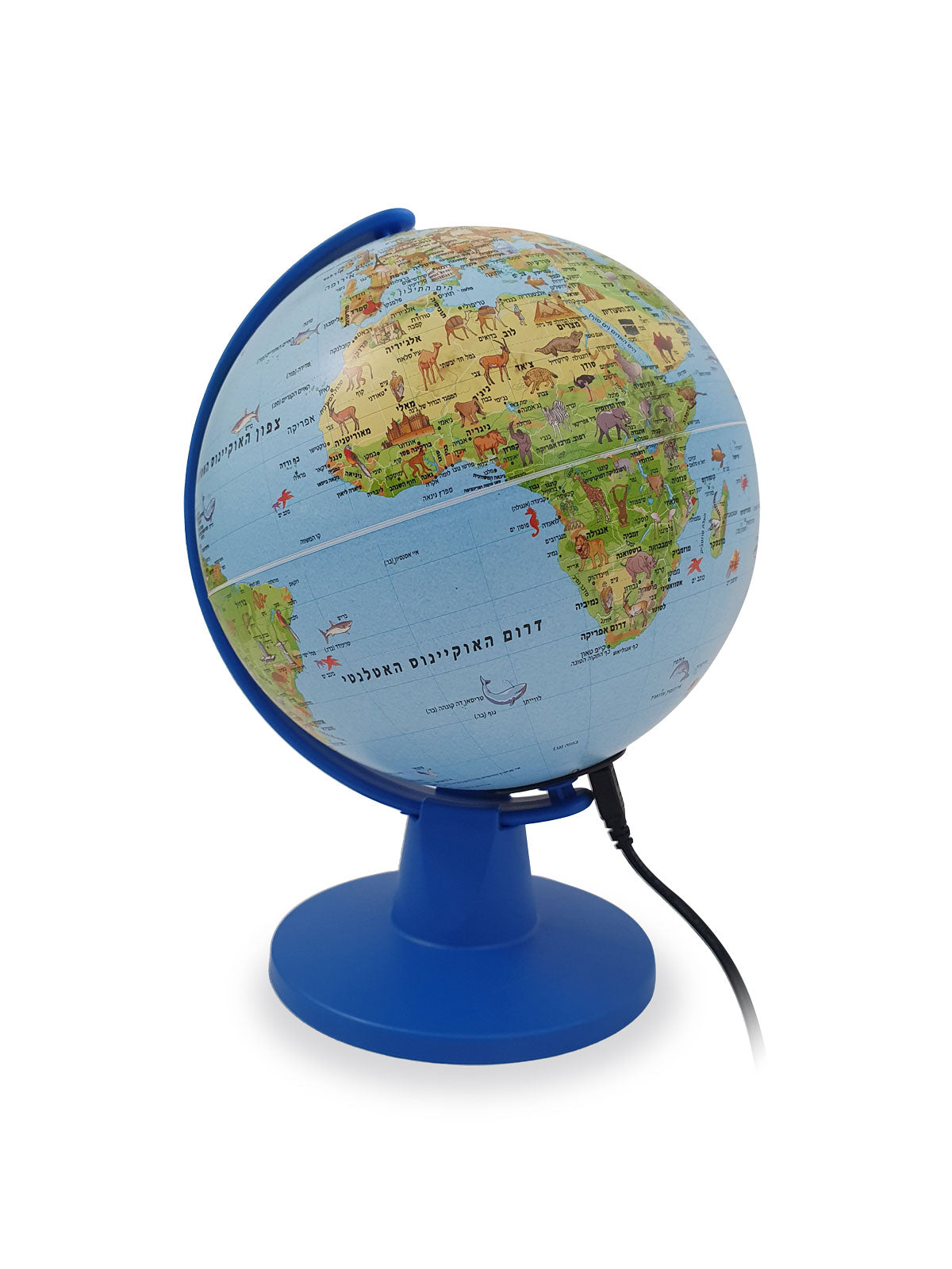 Mini globe for children in Hebrew Safari
