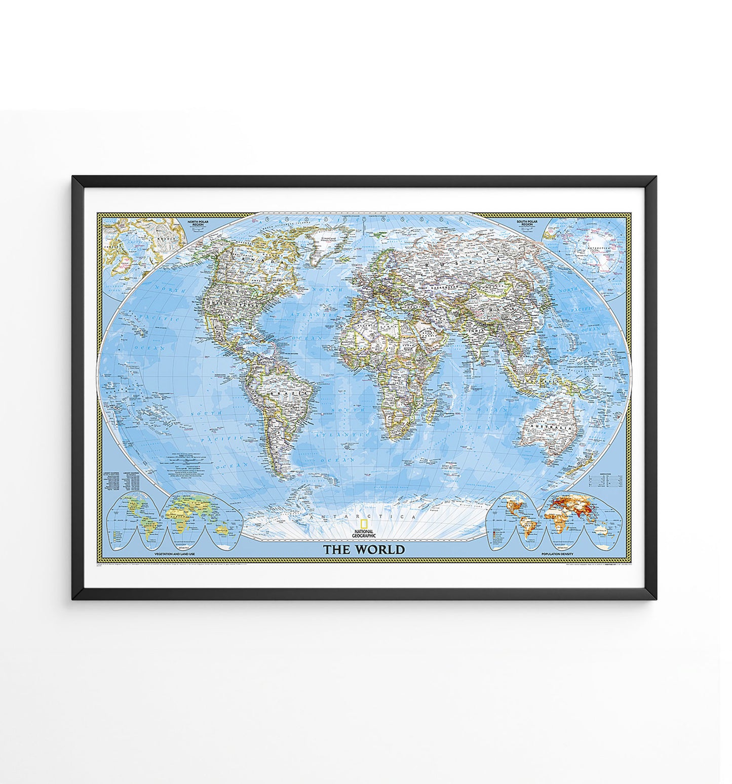 Old style National Geographic world map