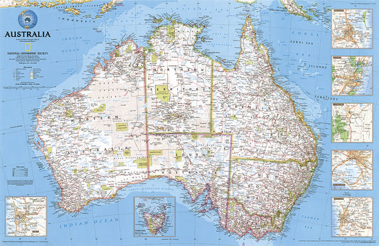 Classic political map of Australia