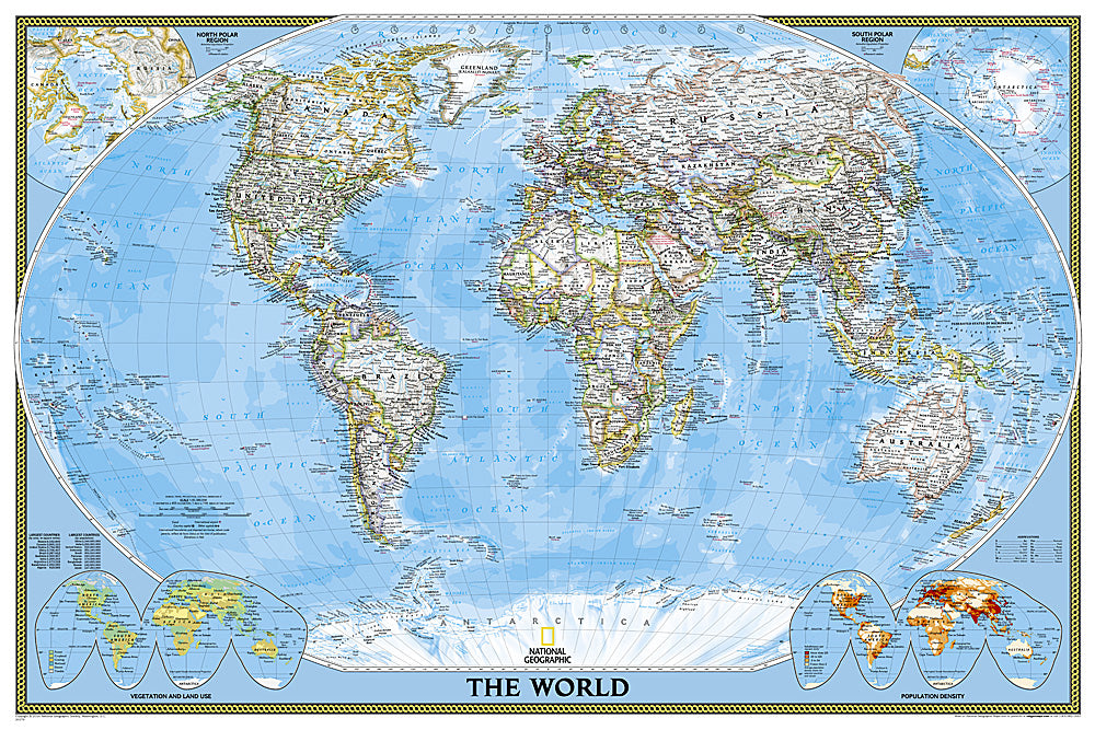 Old style National Geographic world map