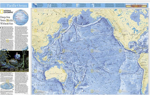 מפת האוקיינוס השקט של נשיונל גיאוגרפיק בגודל 80 על 60 ס"מ