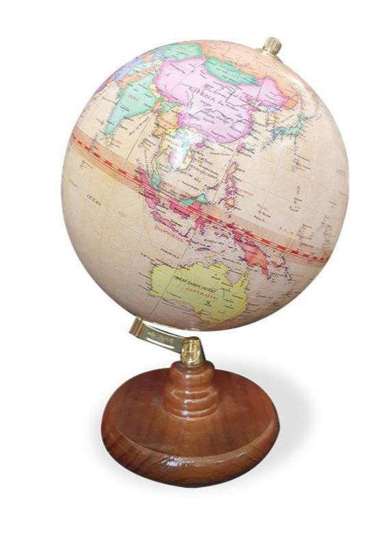 English globe in antique style in a brown shade