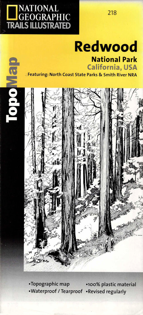 מפת Redwood National Park בקליפורניה – מפה טופוגרפית