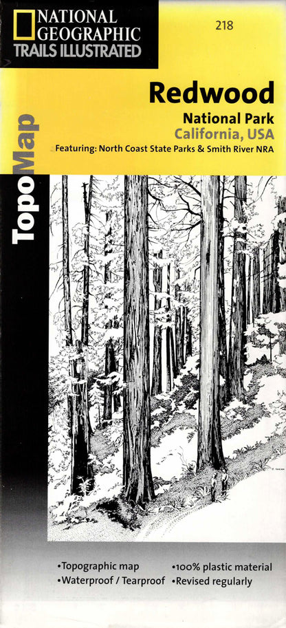 מפת Redwood National Park בקליפורניה – מפה טופוגרפית