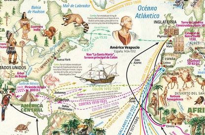 מפת מגלי העולם בספרדית