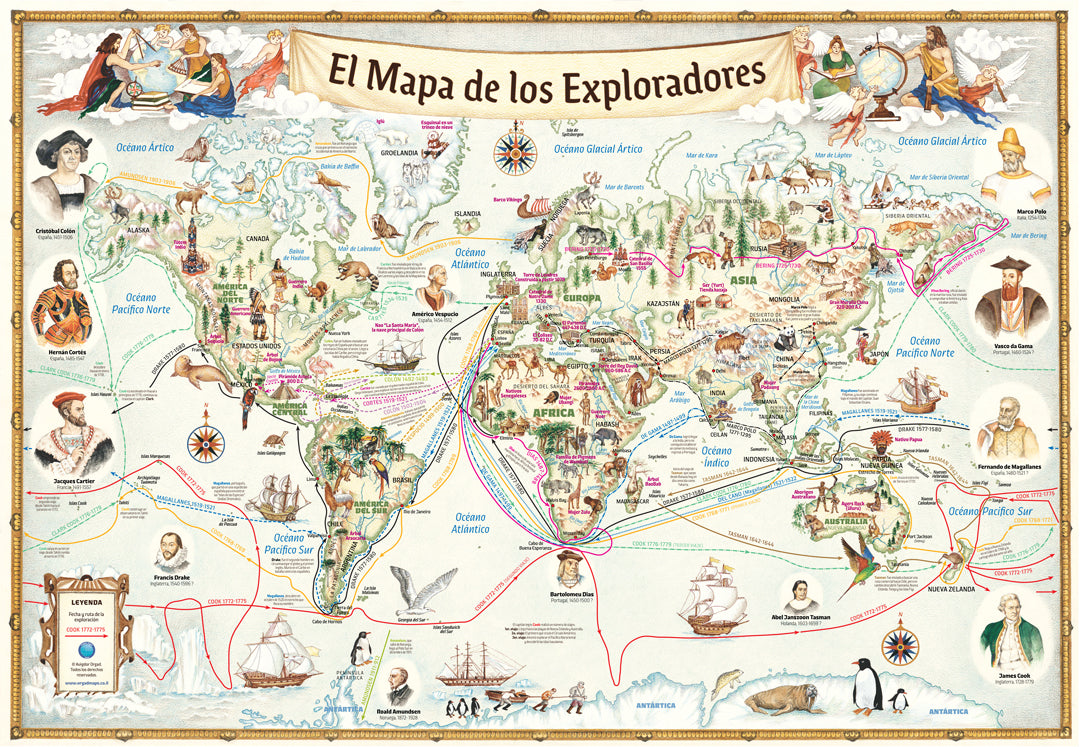 מפת מגלי העולם בספרדית