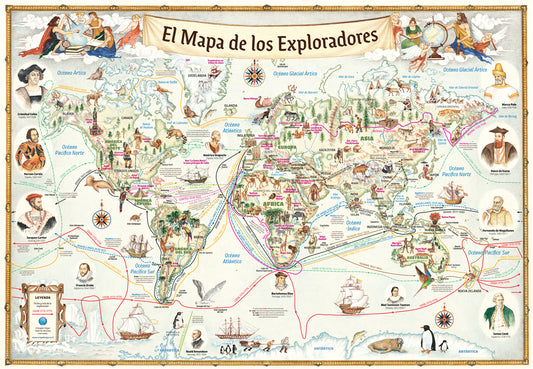 מפת מגלי העולם בספרדית