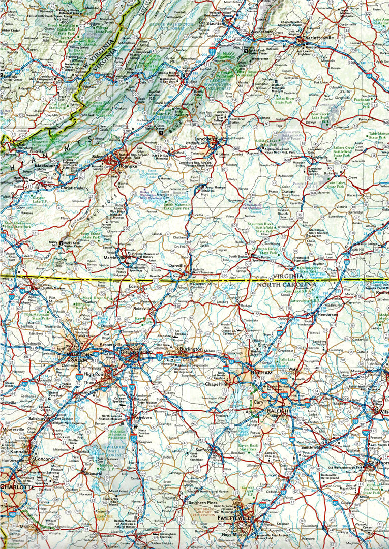 פרט מפת דרום מזרח ארה״ב