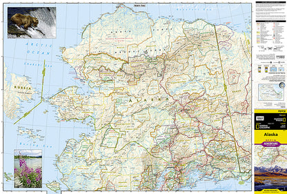 Alaska travel map with Denali Anchorage Inside Passage parks and wildlife areas