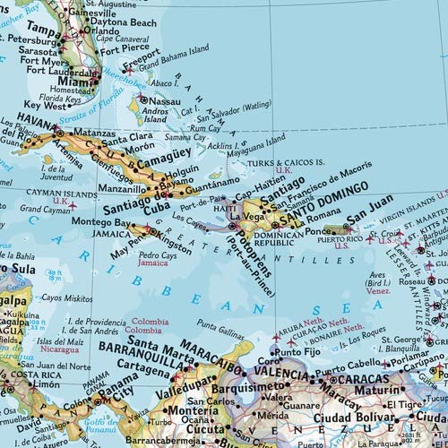 פרט של מפת יבשת אמריקה נשיונל גיאוגרפיק