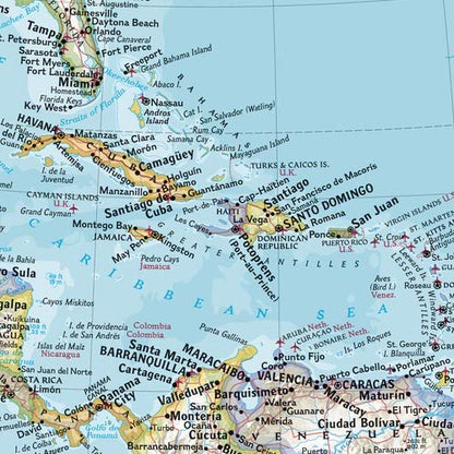 פרט של מפת יבשת אמריקה נשיונל גיאוגרפיק