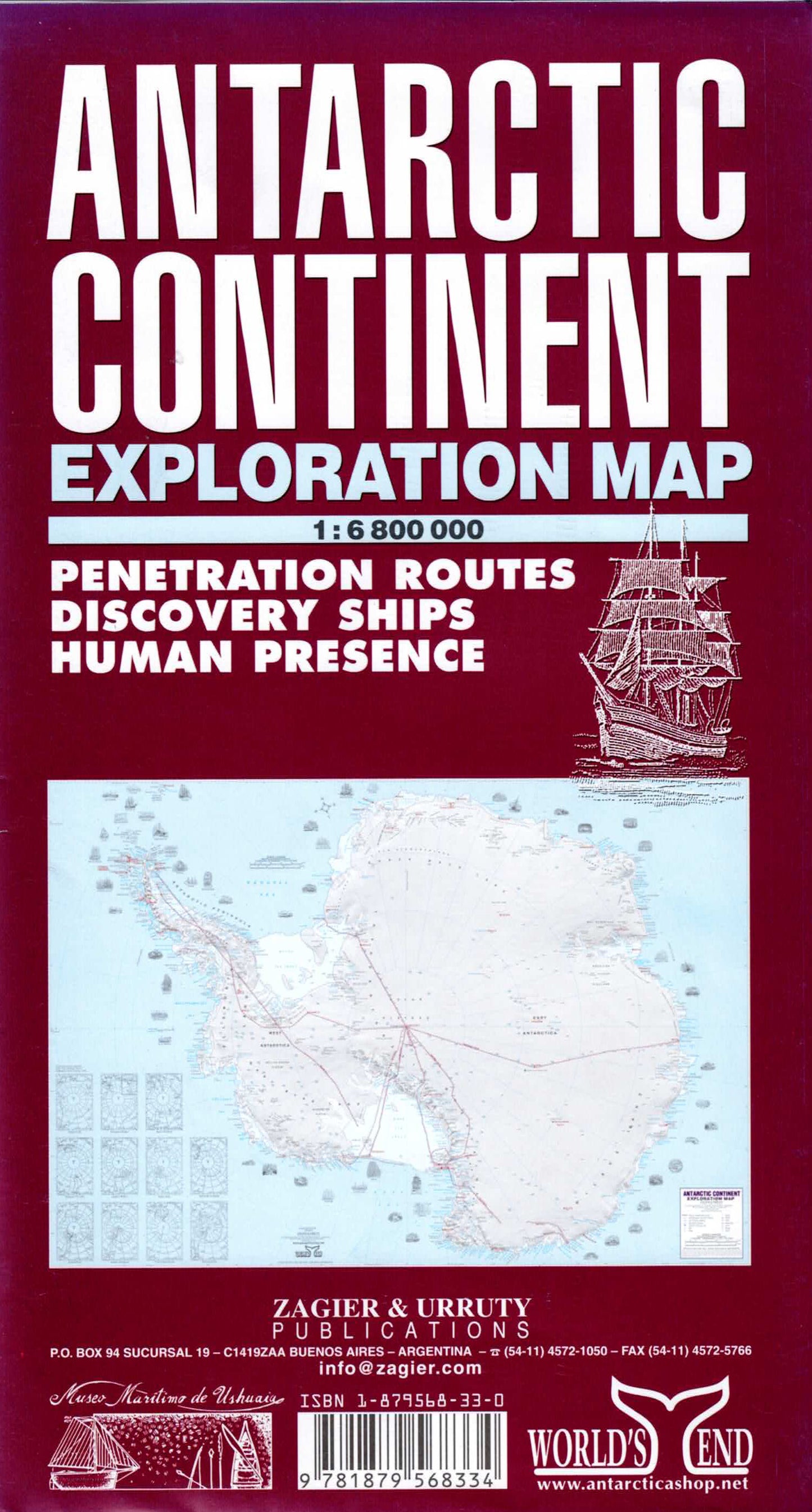 Map of Antarctic Exploration - Map of Expeditions and Discoveries