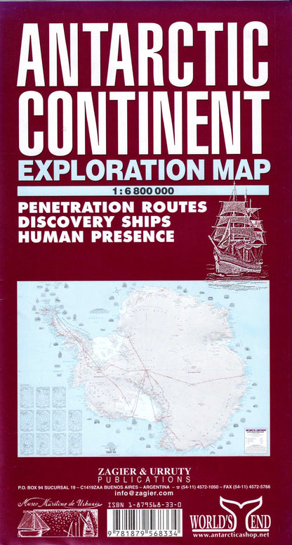 Map of Antarctic Exploration - Map of Expeditions and Discoveries