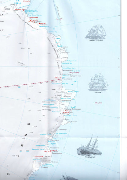 Map of Antarctic Exploration - Map of Expeditions and Discoveries