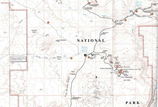 pry ak מפת Arches National Park ביוטה – מפה טופוגרפית