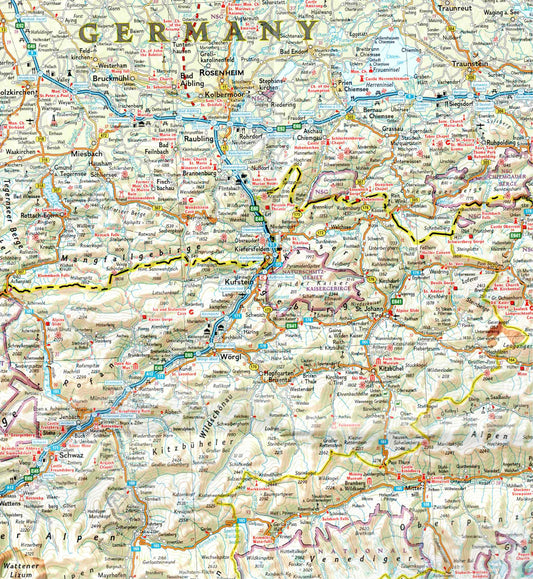 פרט של מפת ההרפתקה של אוסטריה