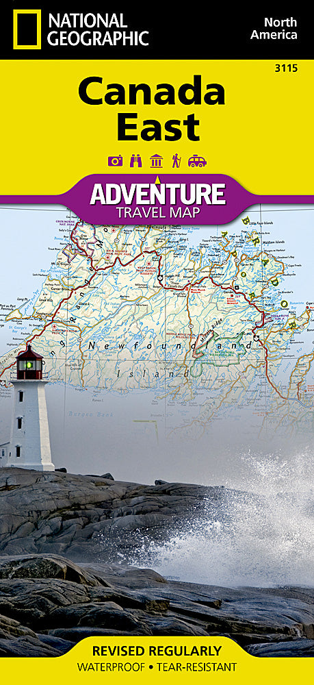 Eastern Canada travel map with roads cities Ontario Quebec and Nova Scotia