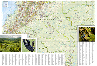 Colombia travel map with roads cities beaches Bogota Medellin and Cartagena