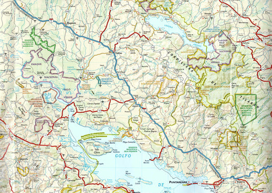 פרט של מפת ההרפתקה של קוסטה ריקה

