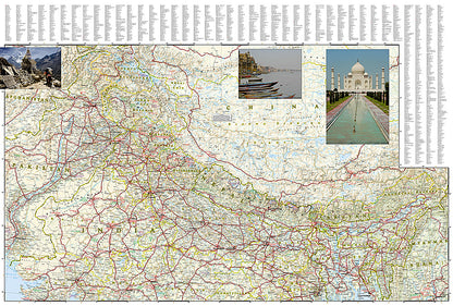 India travel map with cities roads temples heritage sites and beaches