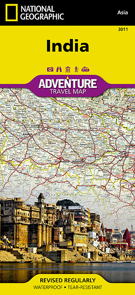 India travel map with cities roads temples heritage sites and beaches