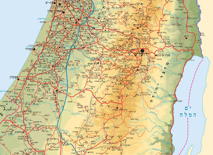 Map of Israel in Hebrew