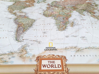 Old style National Geographic world map