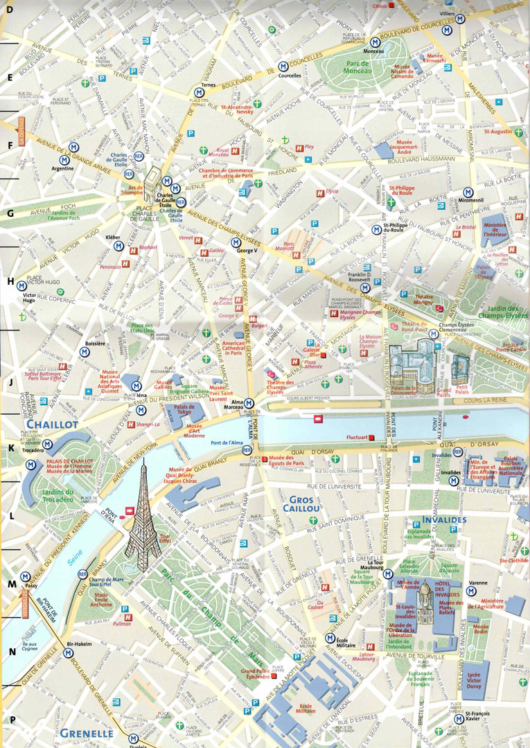 פרט מפת היעד העירונית של פריז 