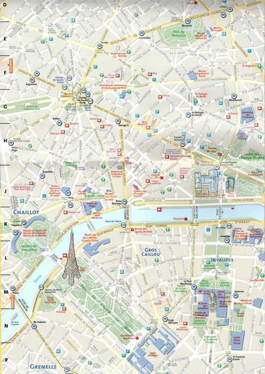 פרט מפת היעד העירונית של פריז 