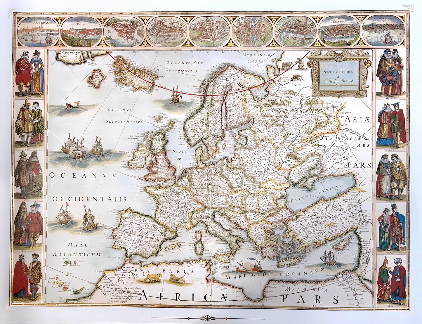 Replica of Blau's map of Europe