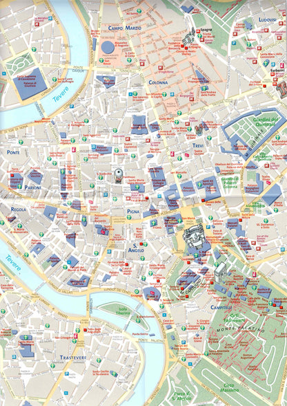 פרט של מפת היעד העירונית של רומא