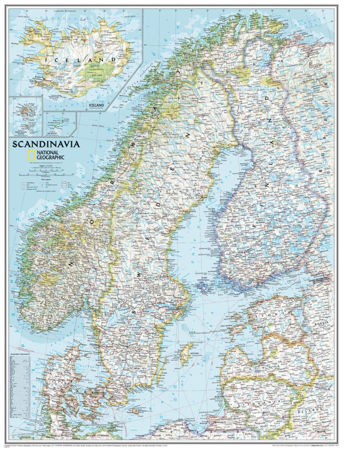 מפת סקנדינביה של נשיונל גיאוגרפיק