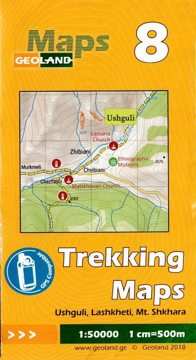 Shkhara Map מפת טיולים Ushguli, Lashkheti, Mt Shkhara – Avigdor Orgad Maps