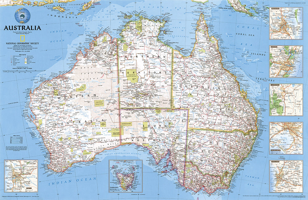 Classic political map of Australia 