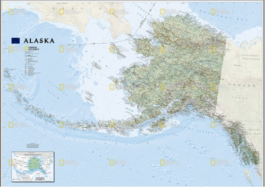 מפת אלסקה בגודל 100 על 60 ס