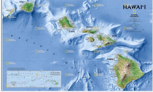 מפת הוואי של נשיונל גיאוגרפיק בגודל 90 על 60 ס"מ