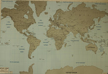 מפת עולם מתגרדת בגודל 70 על 50 ס"מ