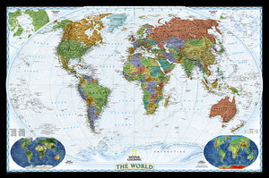 מפת עולם דקורטיבית 120*190 ס"מ נשיונל גיאוגרפיק