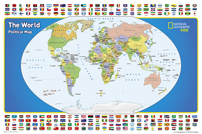 מפת עולם מדינית באנגלית